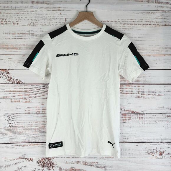 Puma Mercedes AMG Petronas T Shirt Mens XS Formula 1 F1 White EUC - Picture 1 of 9